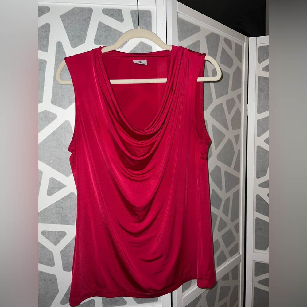 Fuchsia Draped Sleeveless Top